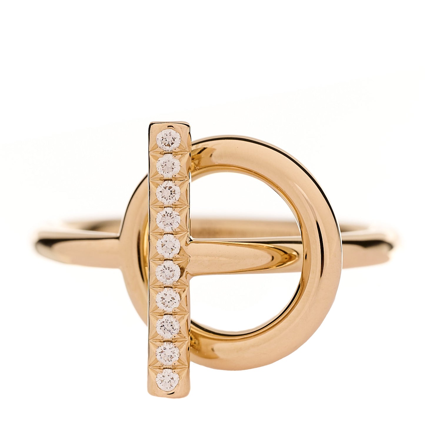 18K Rose Gold Diamond PM Echappee Ring 50 5.25