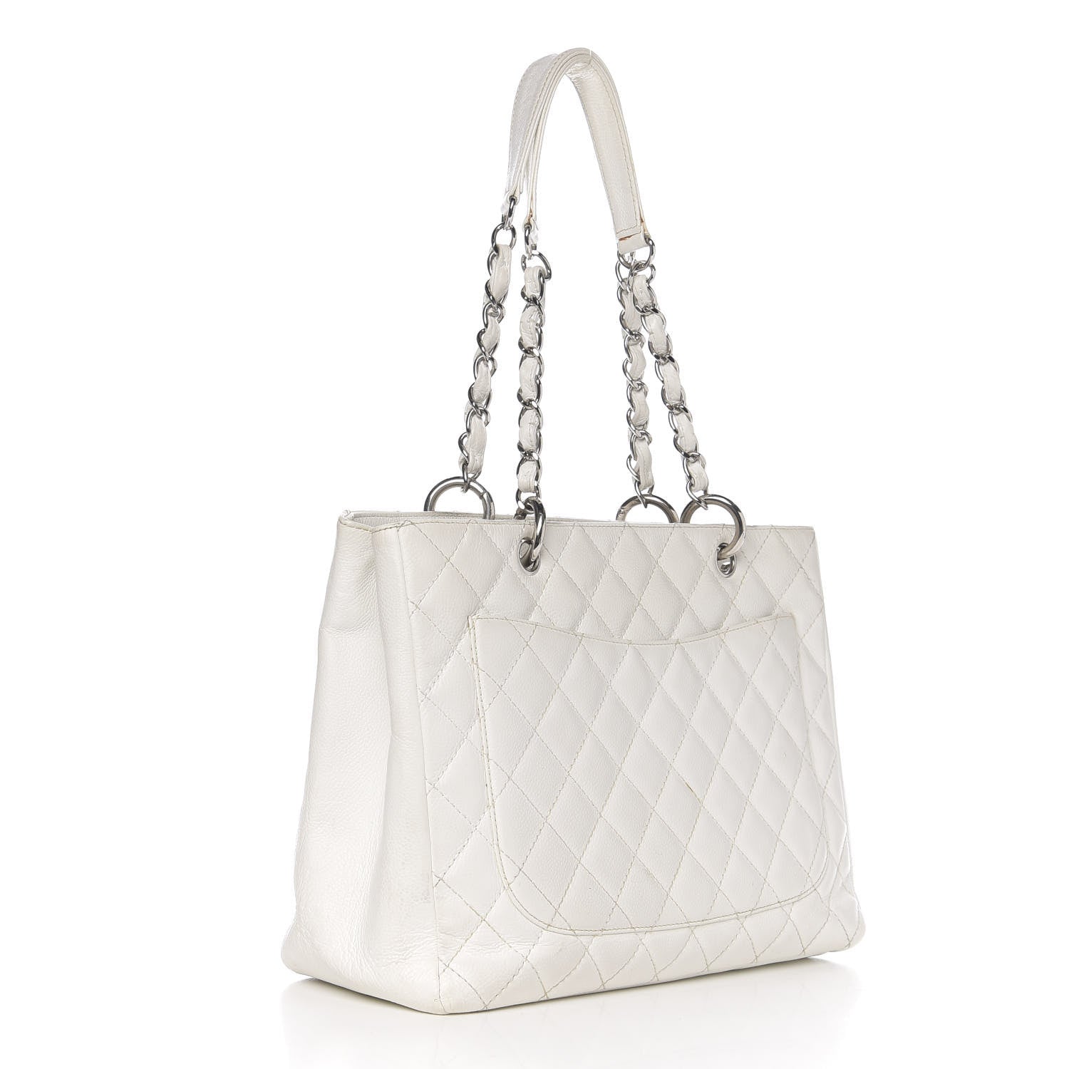 Chanel Caviar Quilted Grand Shopping Tote GST White 2 of 18
