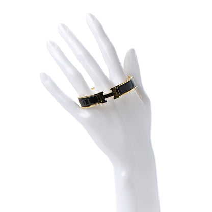 Hermes Enamel Narrow Clic Clac H Bracelet PM Black 2 of 6