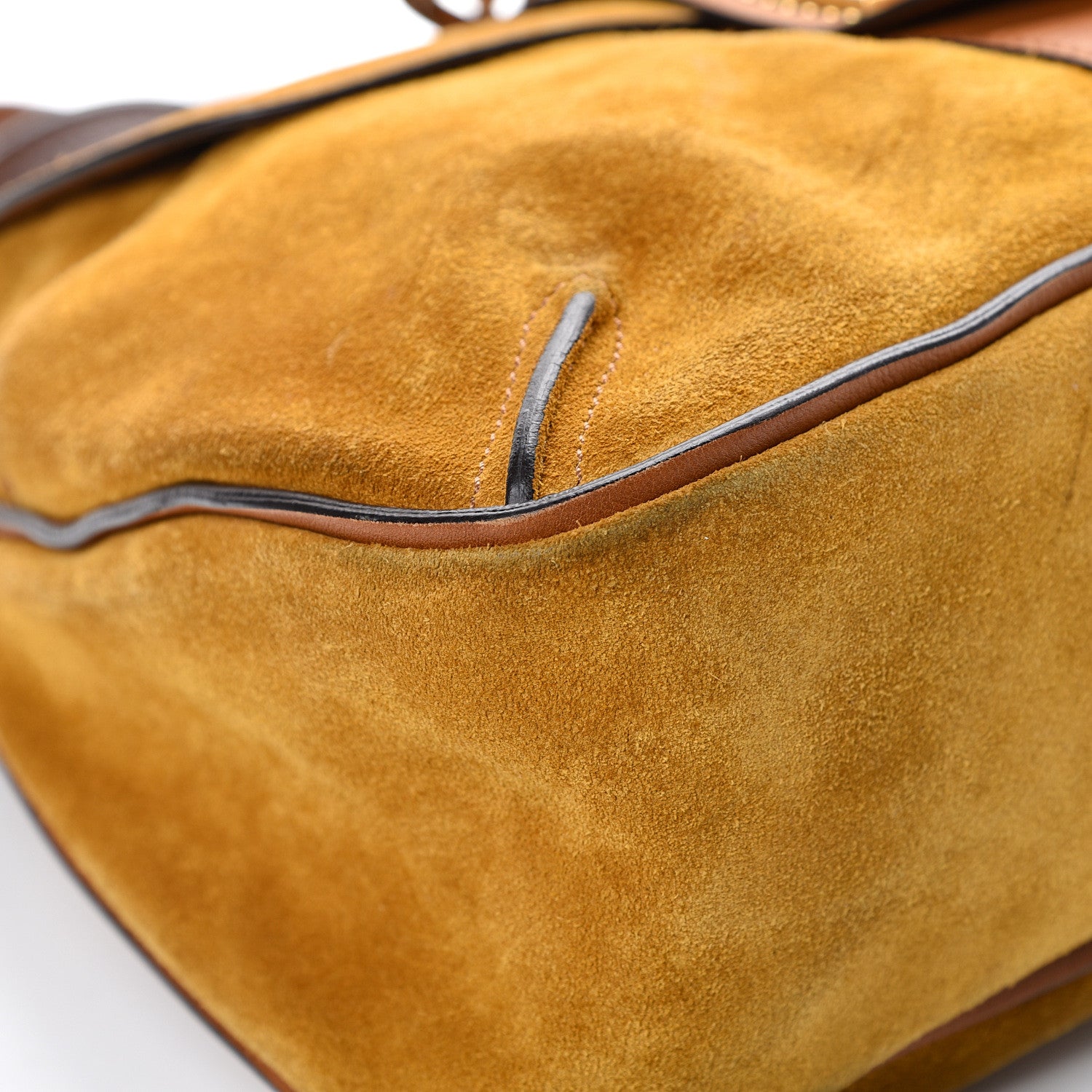 Chloe Suede Medium Lexa Shoulder Bag Mustard Brown 11 of 17