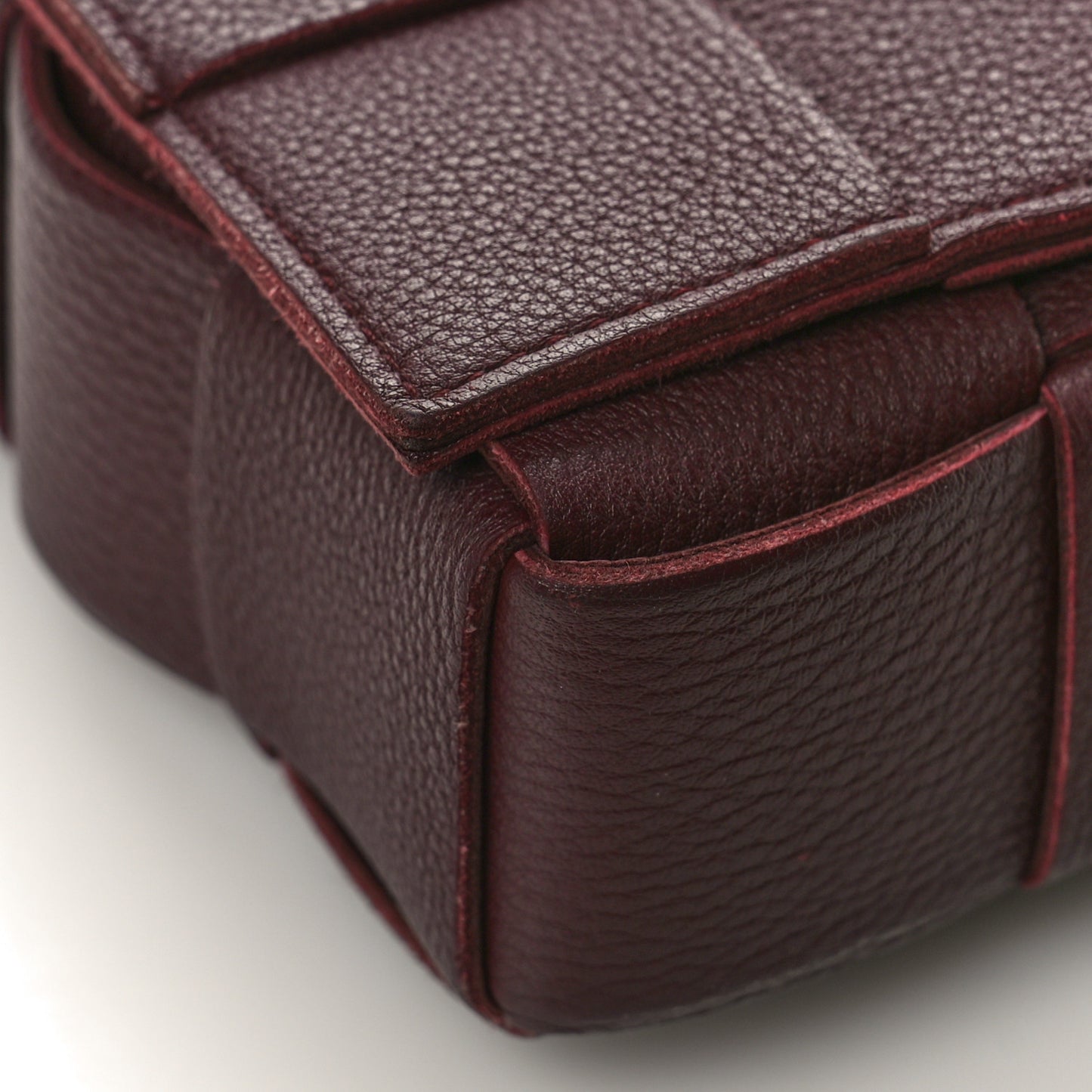 Grained Calfskin Maxi Intrecciato Cassette Crossbody Bag Bordeaux