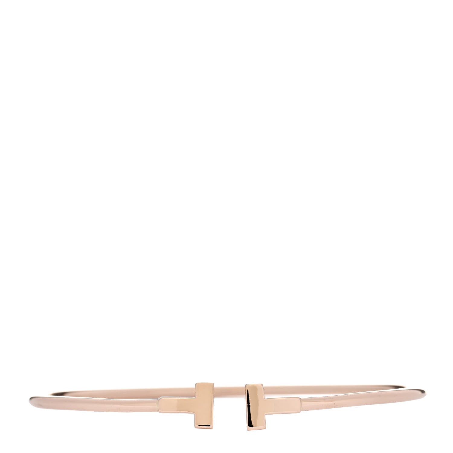 Tiffany 18K Rose Gold Narrow T Wire Bracelet 1 of 4