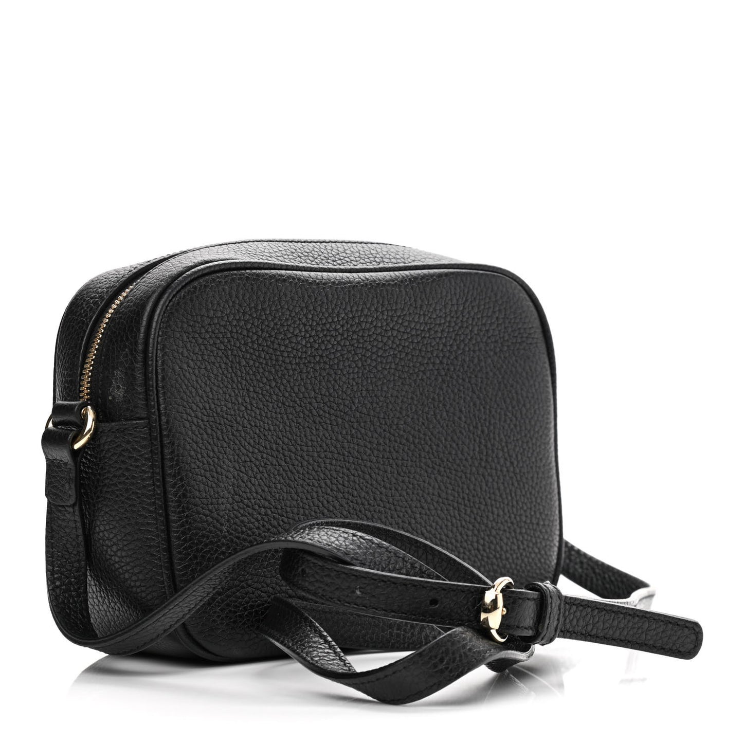 Pebbled Calfskin Small Soho Disco Bag Black