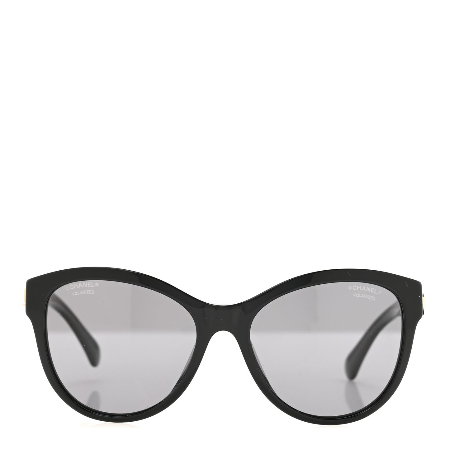 Acetate Pantos Logo Polarized Sunglasses 5458-A Black