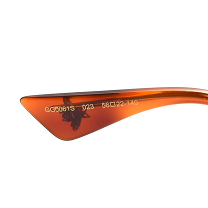 Gucci Round Frame Sunglasses GG0061S Gold Blue 6 of 7