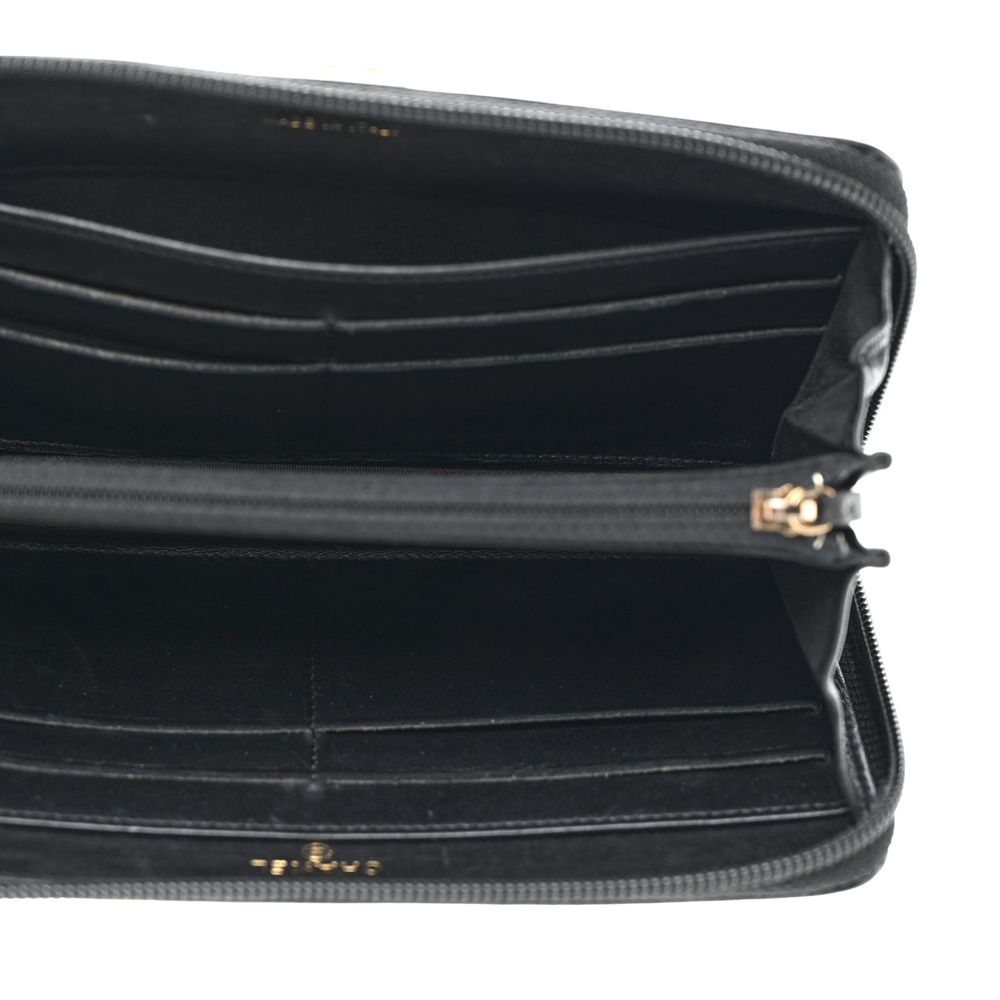 Patent Calfskin Quilted Boy L-Gusset Zip Wallet Black