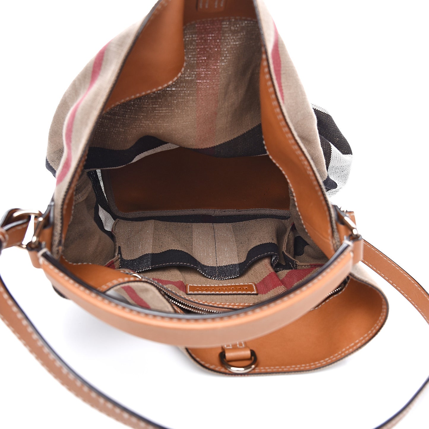 Canvas Mega Check Medium Ashby Hobo Saddle Brown