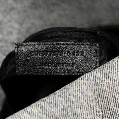 Saint Laurent Denim Quilted Small Loulou Puffer Monogram Chain Satchel Azur 7 of 10