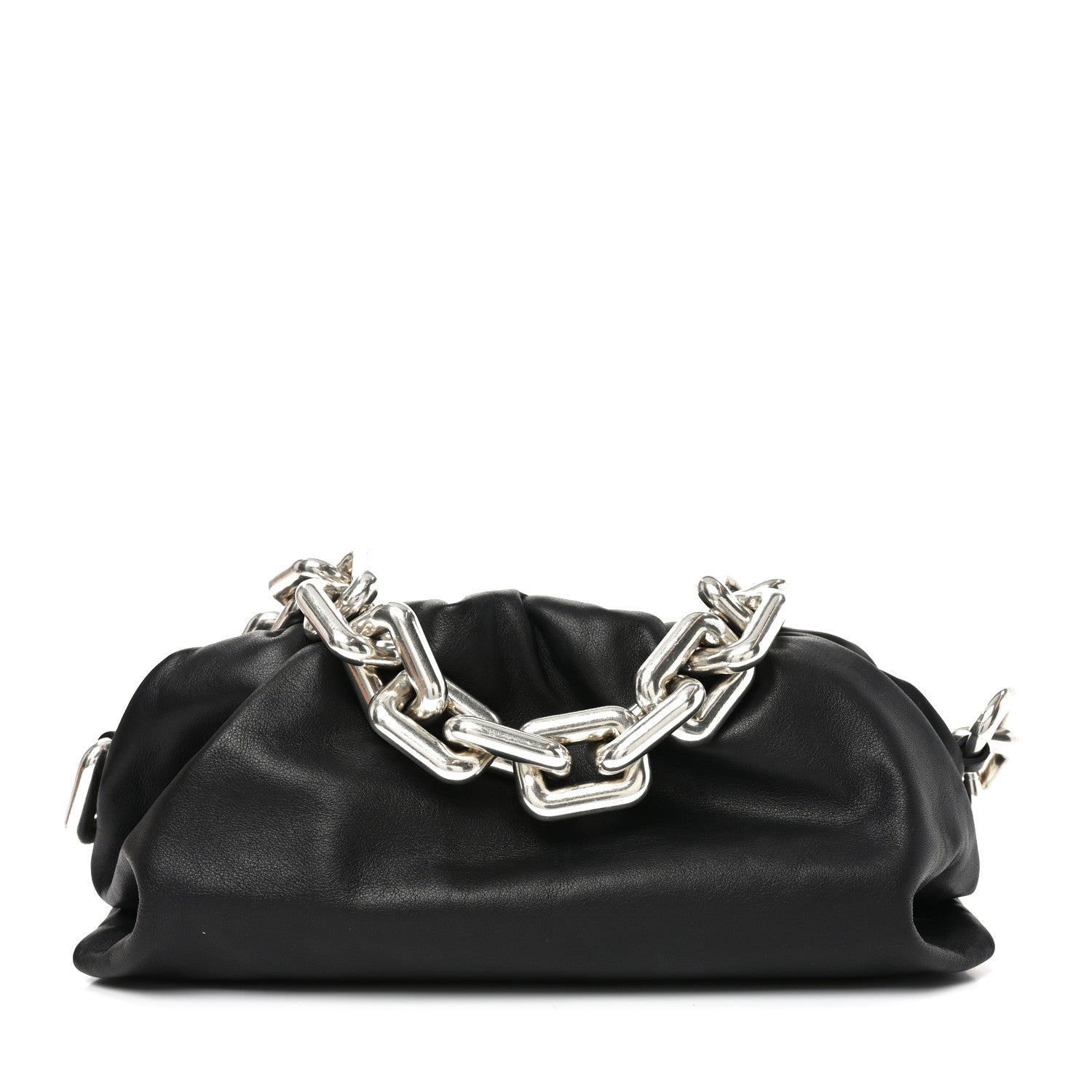 Bottega Veneta Calfskin The Pouch Chain Black 1 of 11