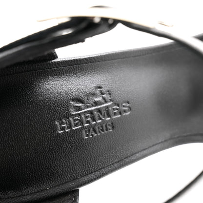 Hermes Chevre Judy 105 Sandals 37 Black 6 of 9
