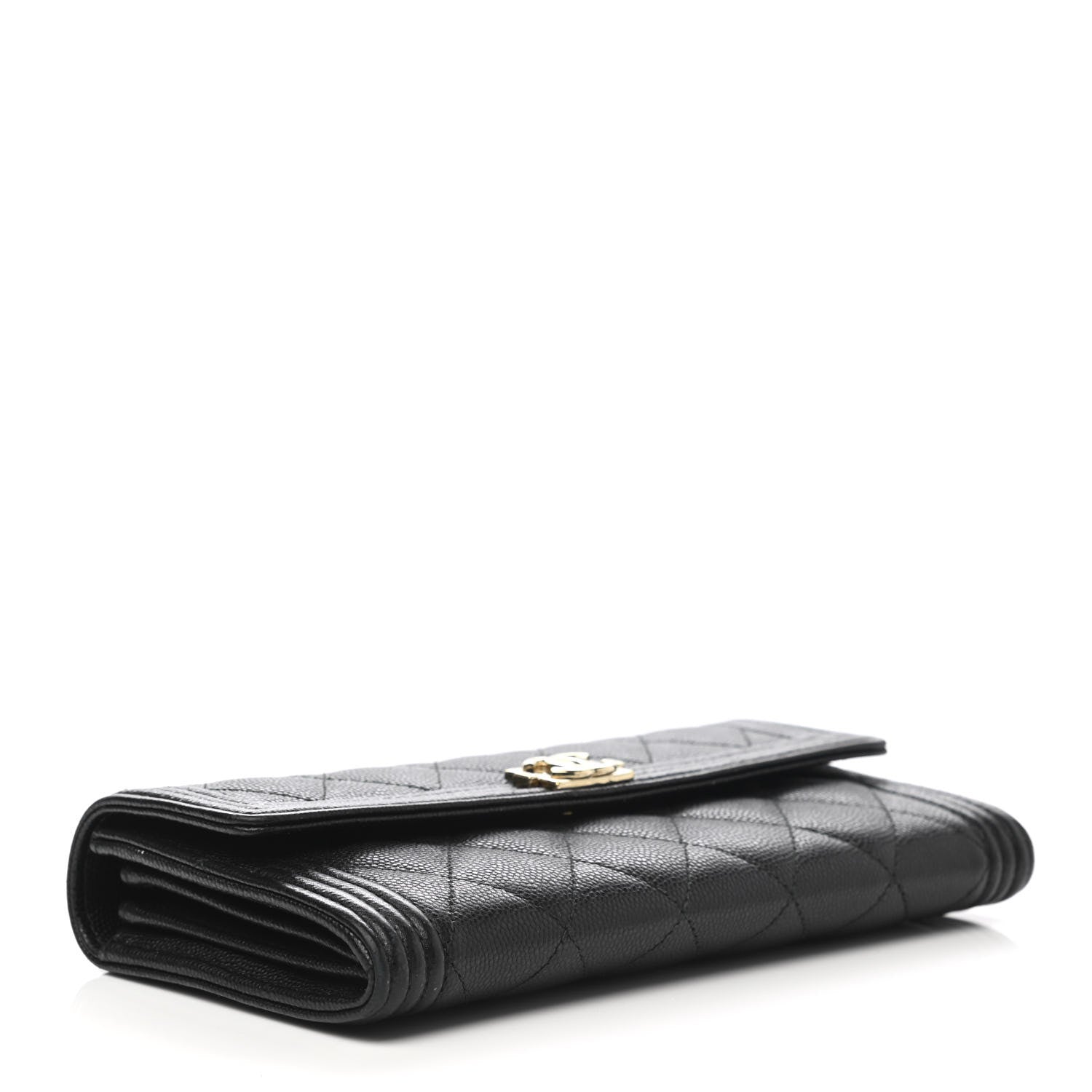 Chanel Caviar Quilted Long Boy Flap Wallet Black 4 of 9