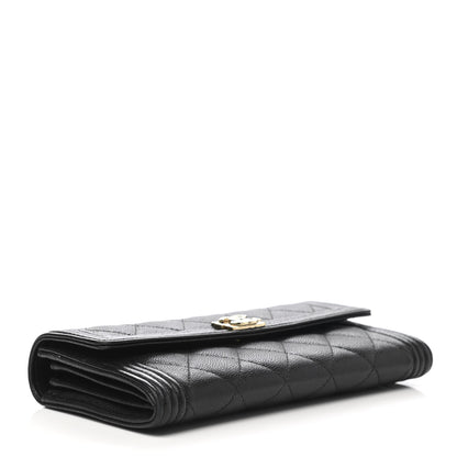 Chanel Caviar Quilted Long Boy Flap Wallet Black 4 of 9