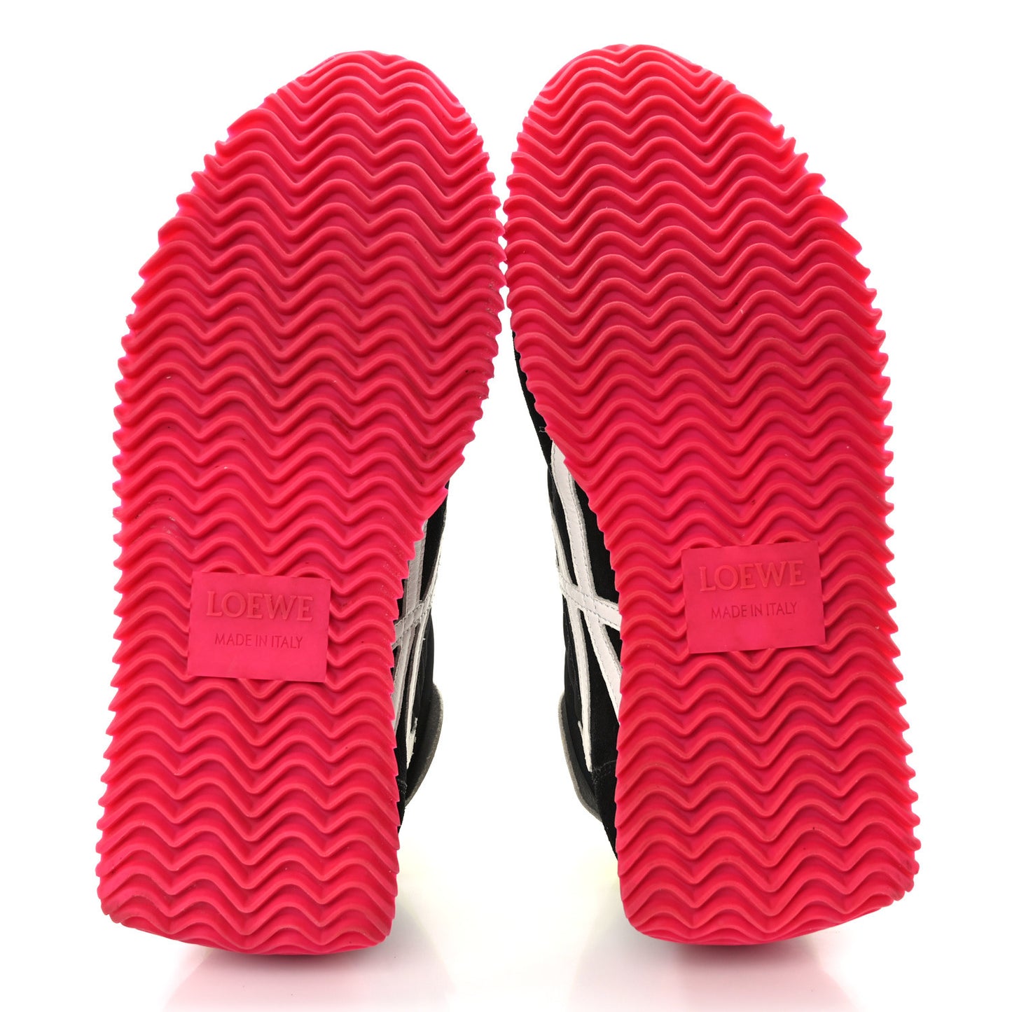 Suede Nylon Womens Flow Runner Sneakers 39 Black Neon Pink