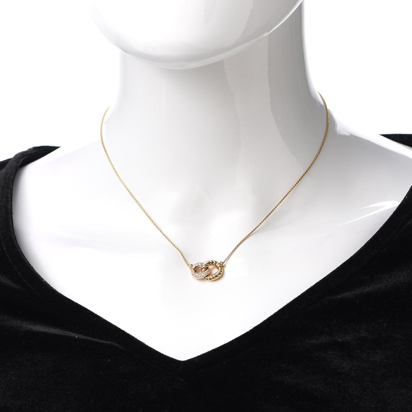 18K Yellow Gold Diamond Pave Extra-Small Belmont Pendant Necklace