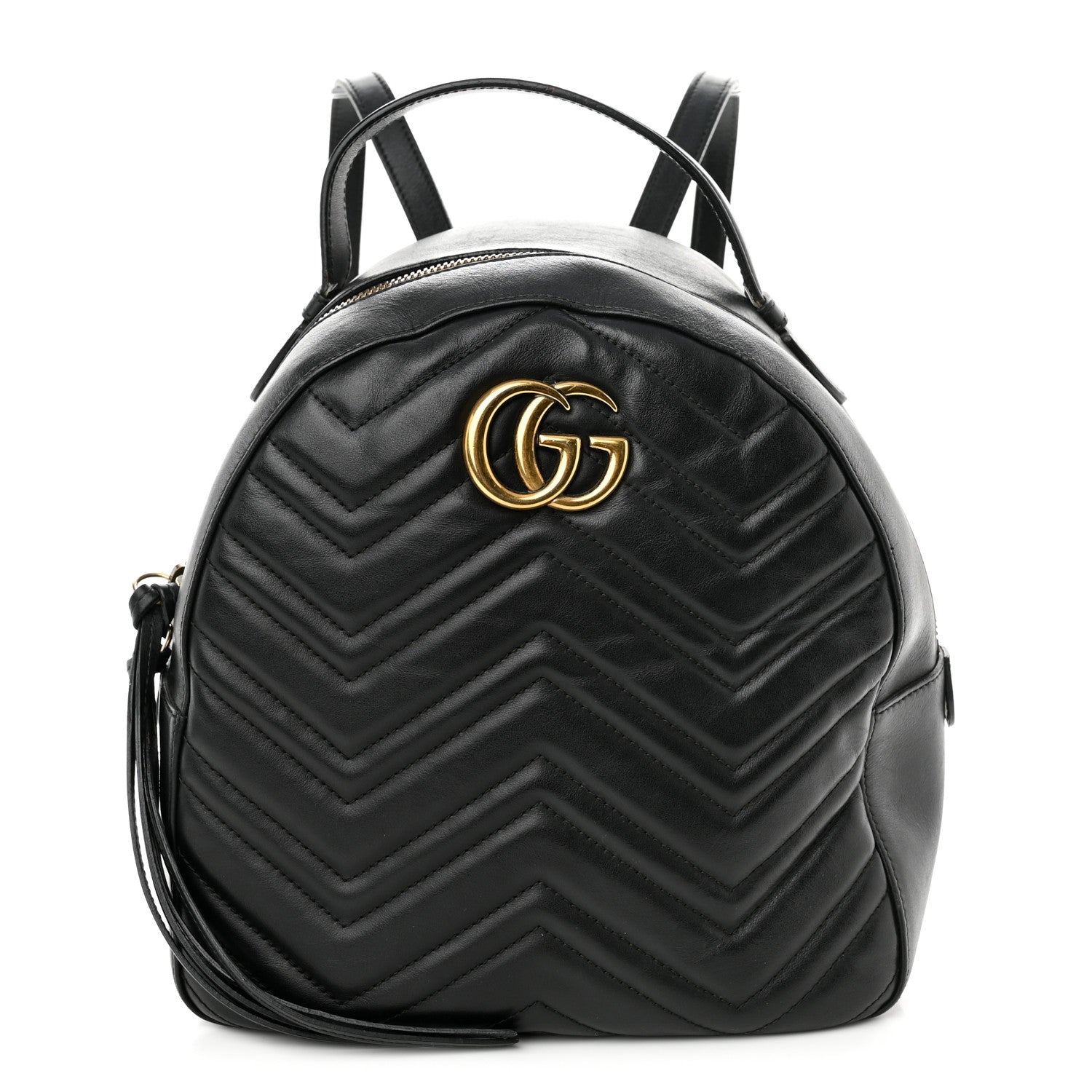Gucci Calfskin Matelasse GG Marmont Dome Backpack Black 1 of 13