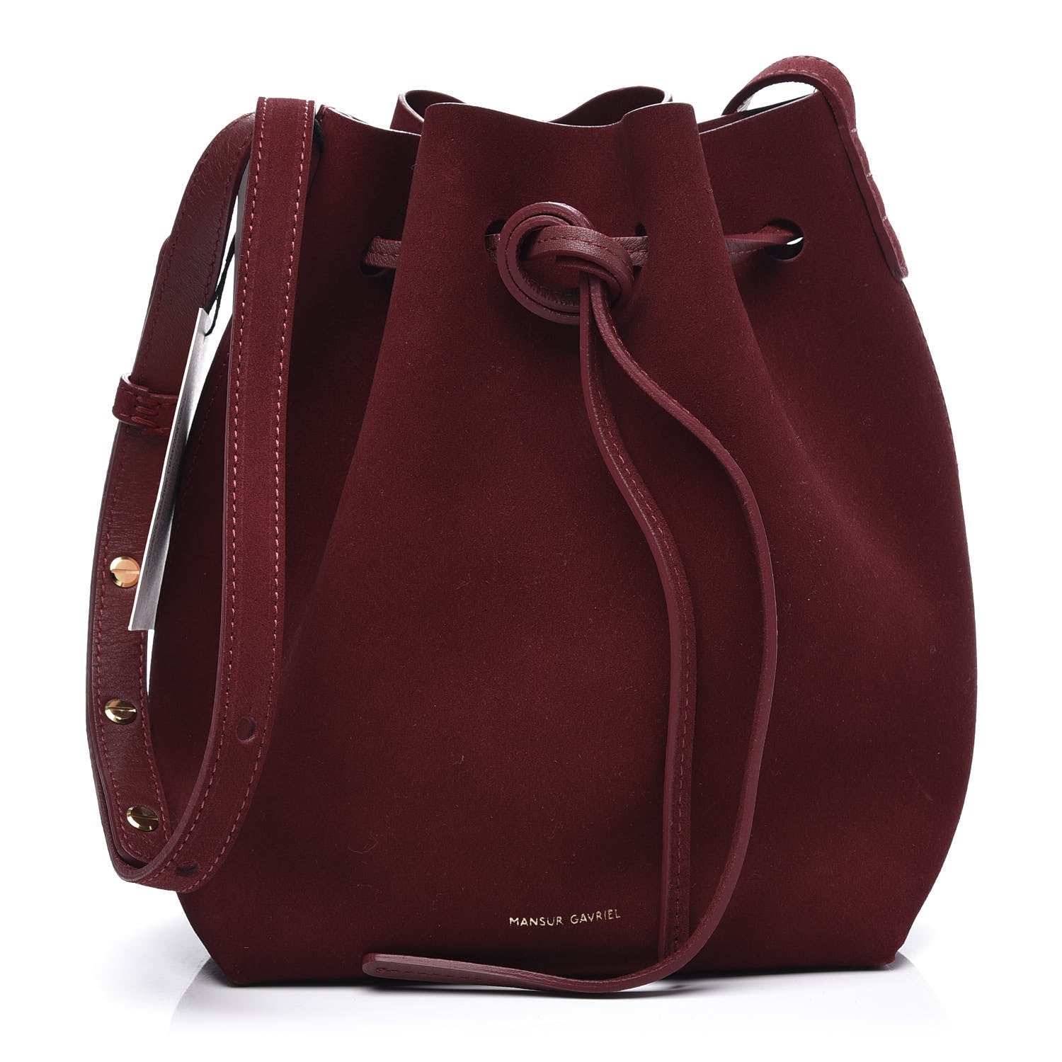 Mansur Gavriel Suede Mini Bucket Bag Rococo 1 of 9