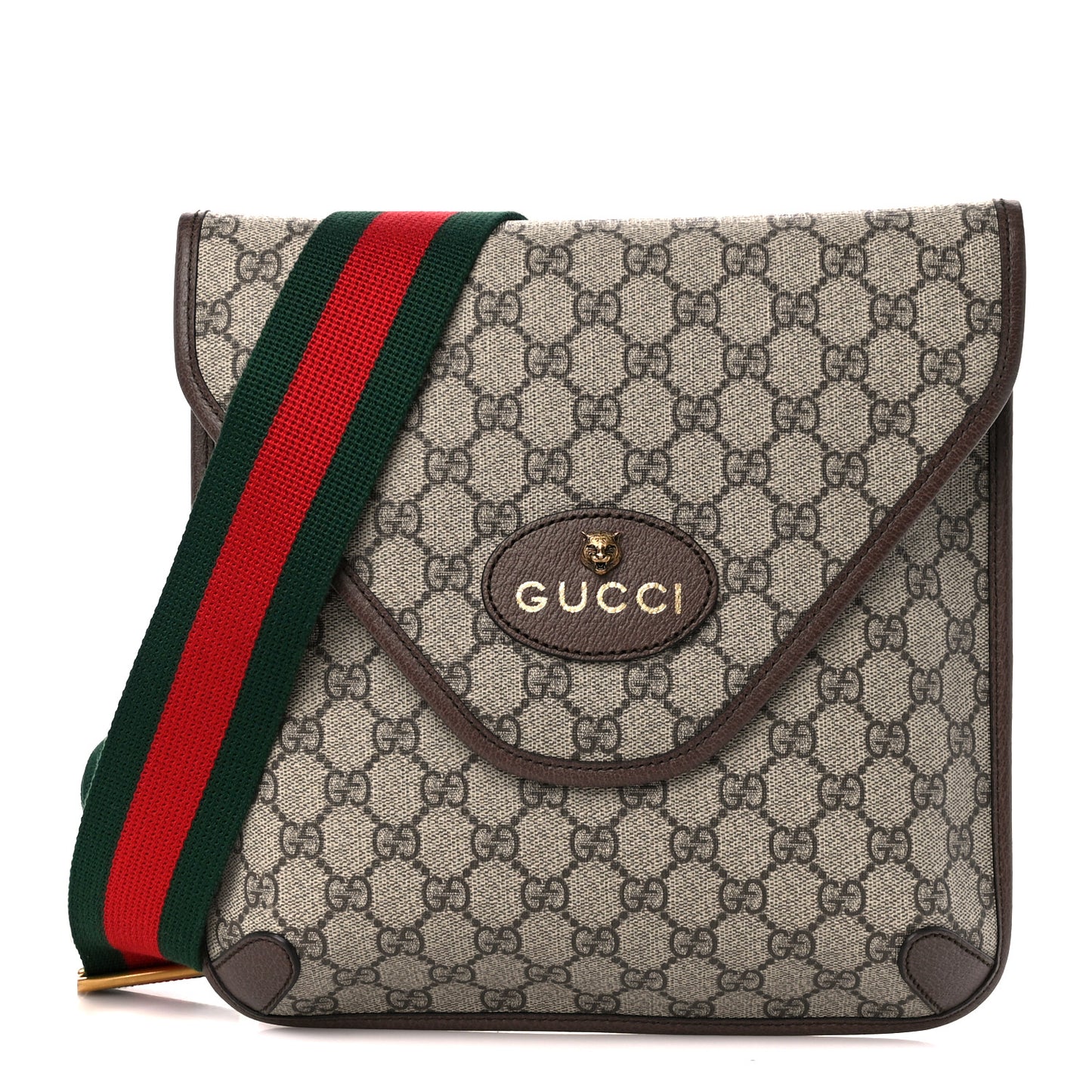 GG Supreme Monogram Web Medium Neo Vintage Flap Messenger Bag Beige New Acero
