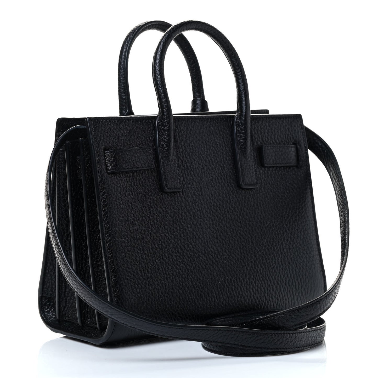 Grained Calfskin Nano Sac De Jour Black