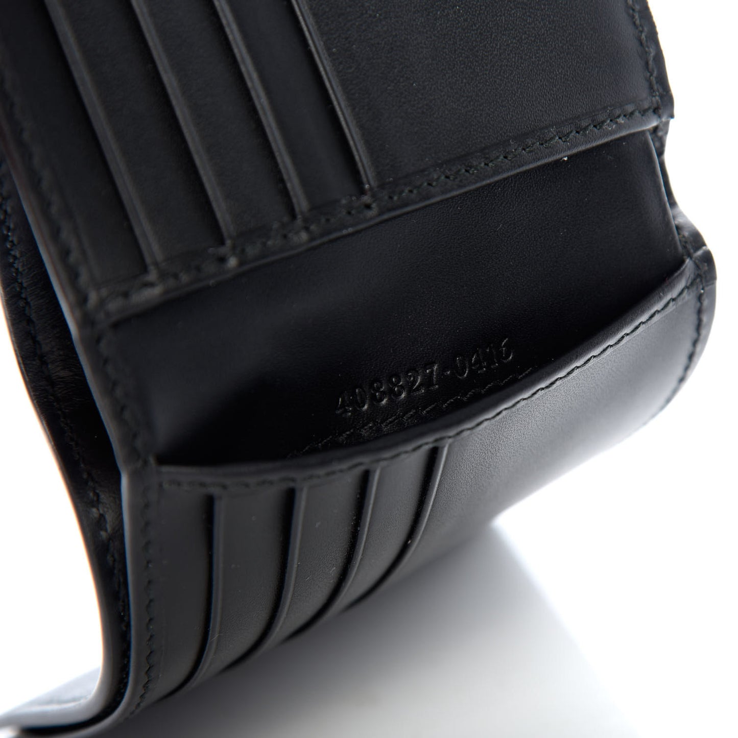 GG Supreme Monogram Selleria Calfskin Web New Web Bi-Fold Wallet Black