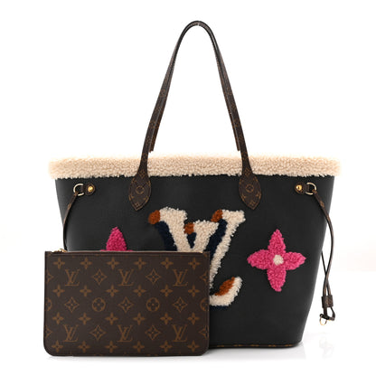 Louis Vuitton Calfskin Monogram Teddy Neverfull MM Black 5 of 21