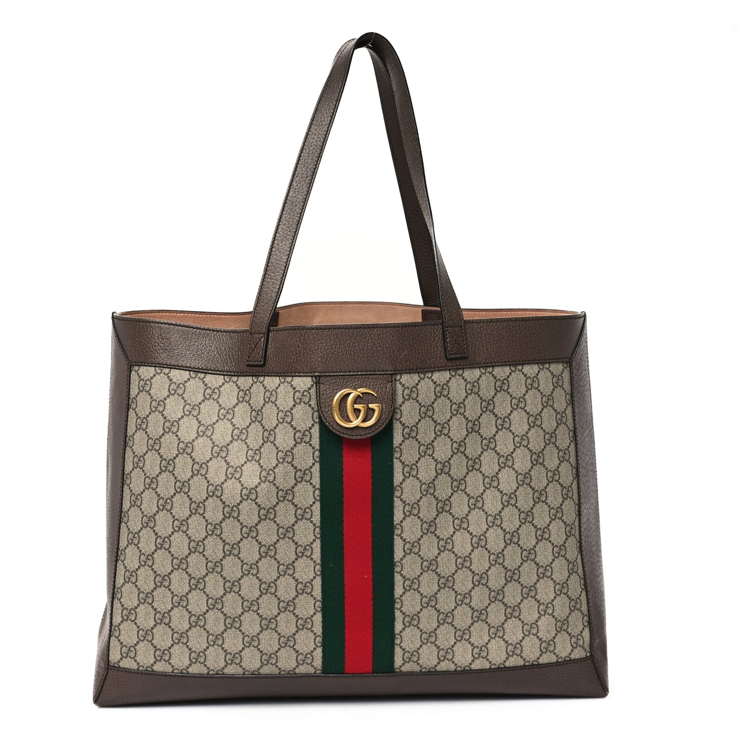 GG Supreme Monogram Web Ophidia Tote Brown