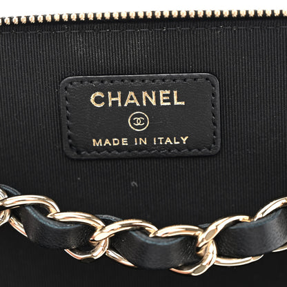 Chanel Lambskin Crochet Quilted Small Vanity Case With Chain Black 5 of 10