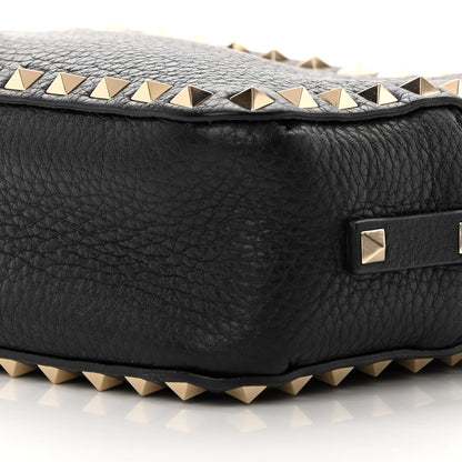 Valentino Garavani Pebbled Calfskin Rockstud Camera Crossbody Bag Black 9 of 10