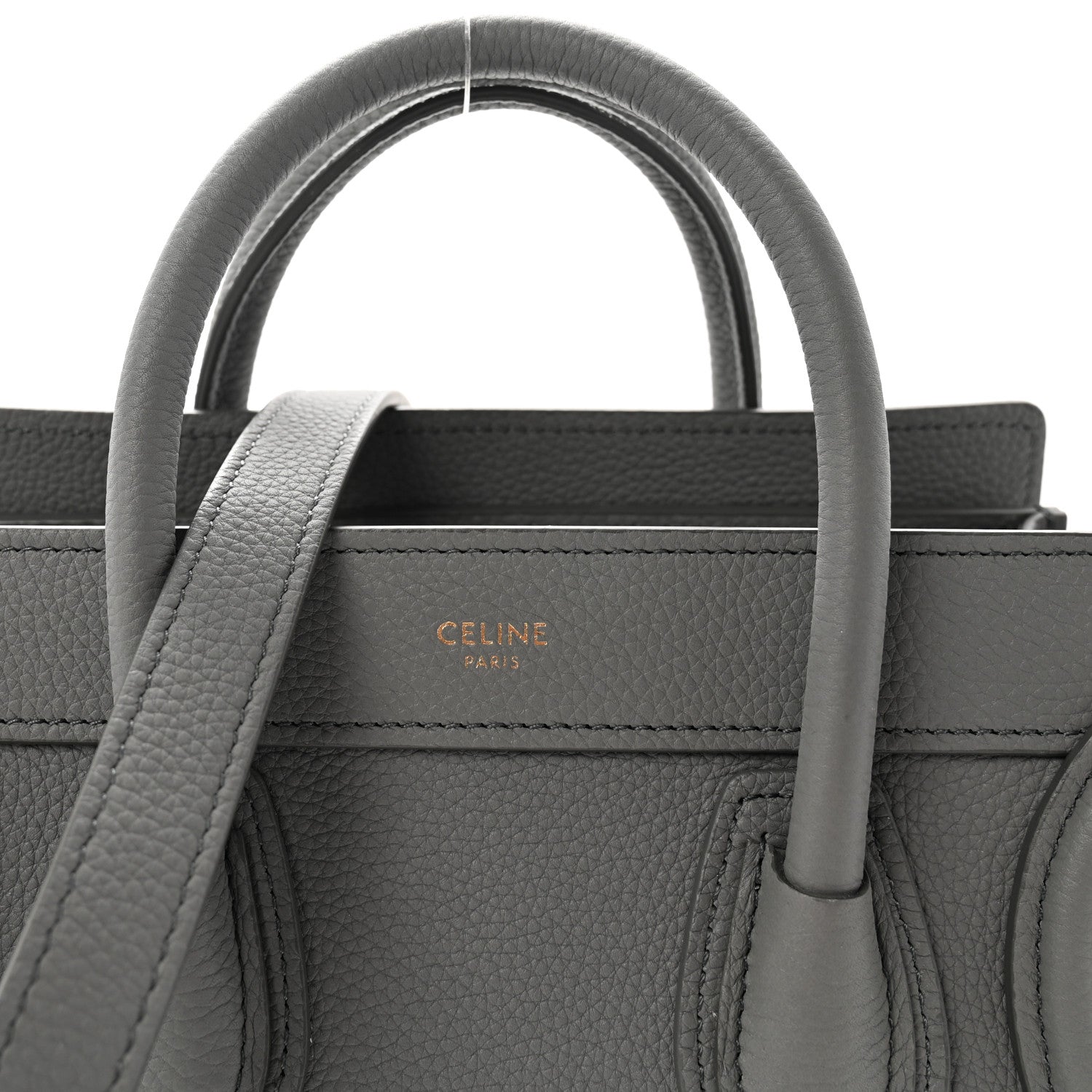 Celine Baby Drummed Calfskin Nano Luggage Kohl 8 of 10
