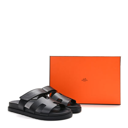 Hermes Calfskin Womens Chypre Sandals 36.5 Black 9 of 9
