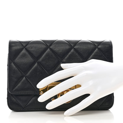 Chanel Lambskin Quilted Golden Class Wallet on Chain WOC Navy 2 of 13