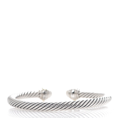 David Yurman Sterling Silver 14K Yellow Gold Pearl 5mm Cable Classics Bracelet 2 of 4