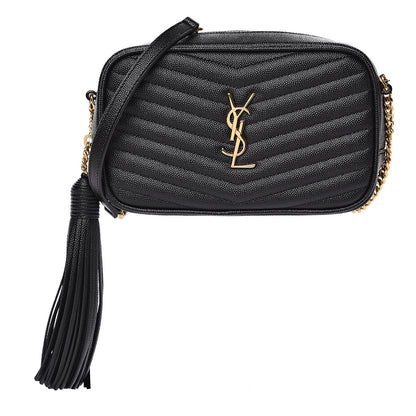 Saint Laurent Grain De Poudre Matelasse Monogram Mini Lou Camera Bag Black 1 of 11