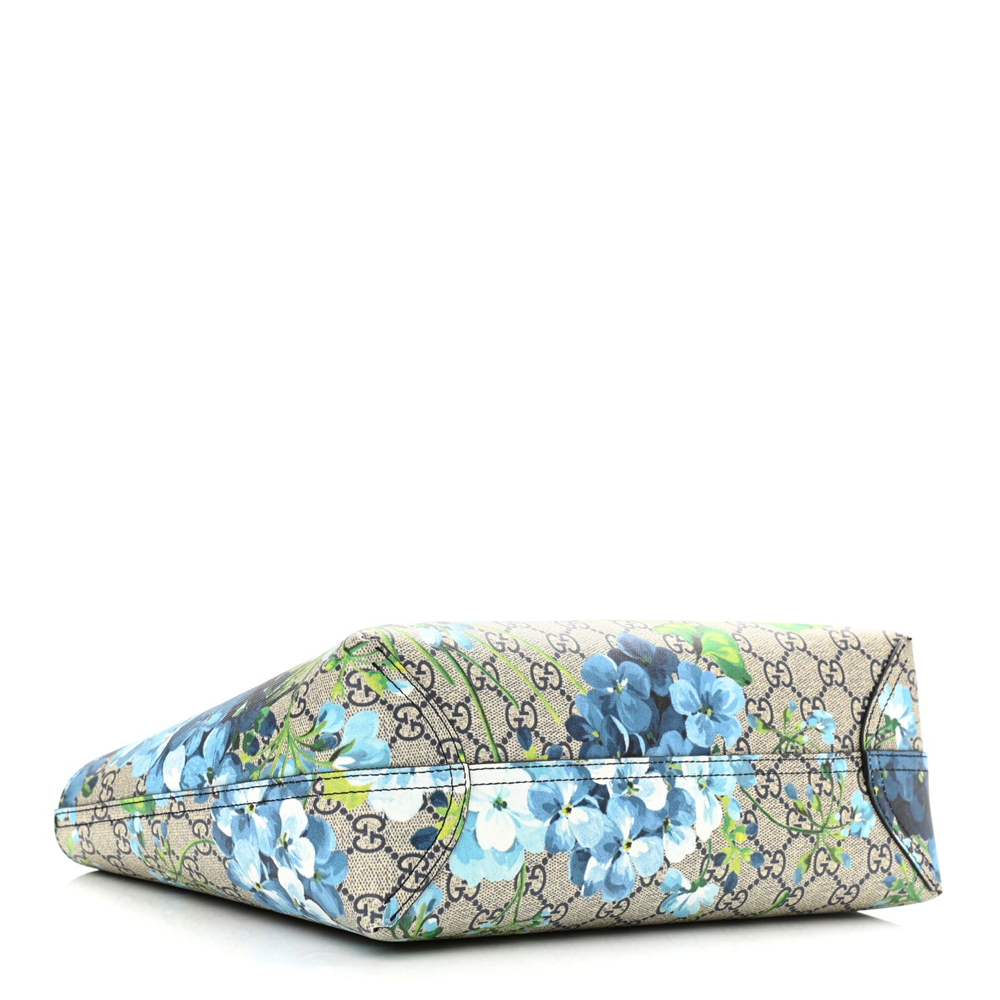 GG Supreme Monogram Blooms Small Reversible Tote Beige Blue Navy