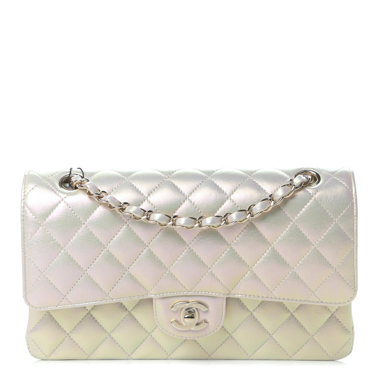 Chanel Iridescent Lambskin Quilted Medium Double Flap Ivory 1 of 11