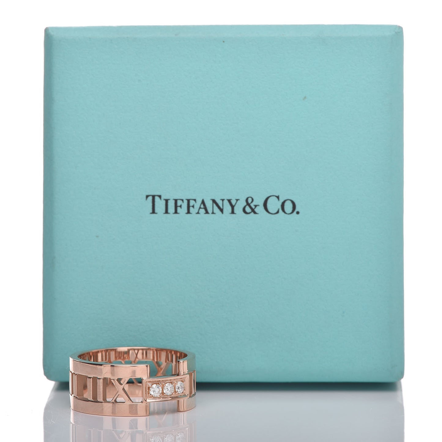 18K Rose Gold Diamond Open Atlas Ring 56 7.5