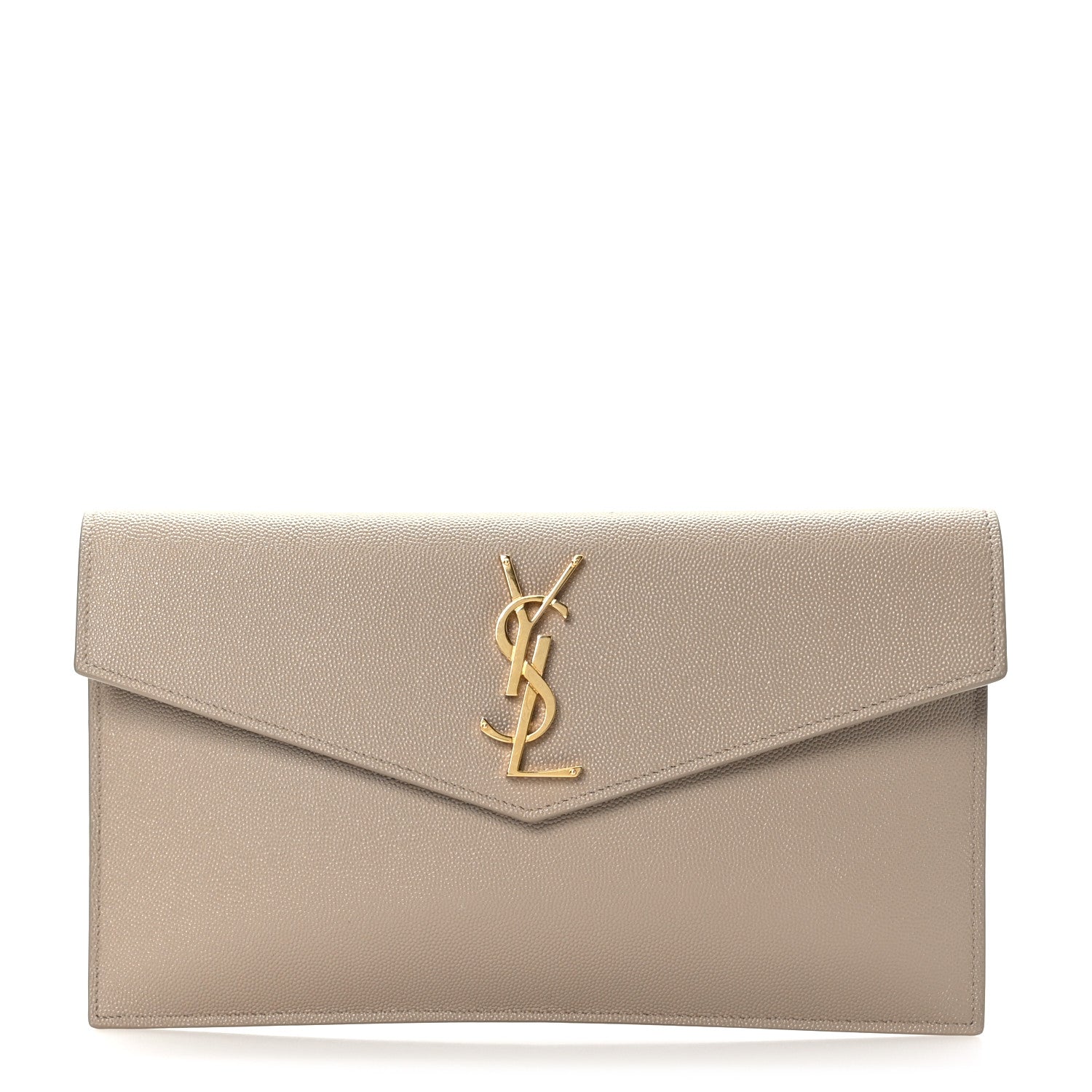 Saint Laurent Grain De Poudre Uptown Pouch Dark Latte 1 of 7