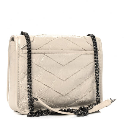 Saint Laurent Crinkled Calfskin Matelasse Monogram Niki Chain Wallet Crema Soft 2 of 5