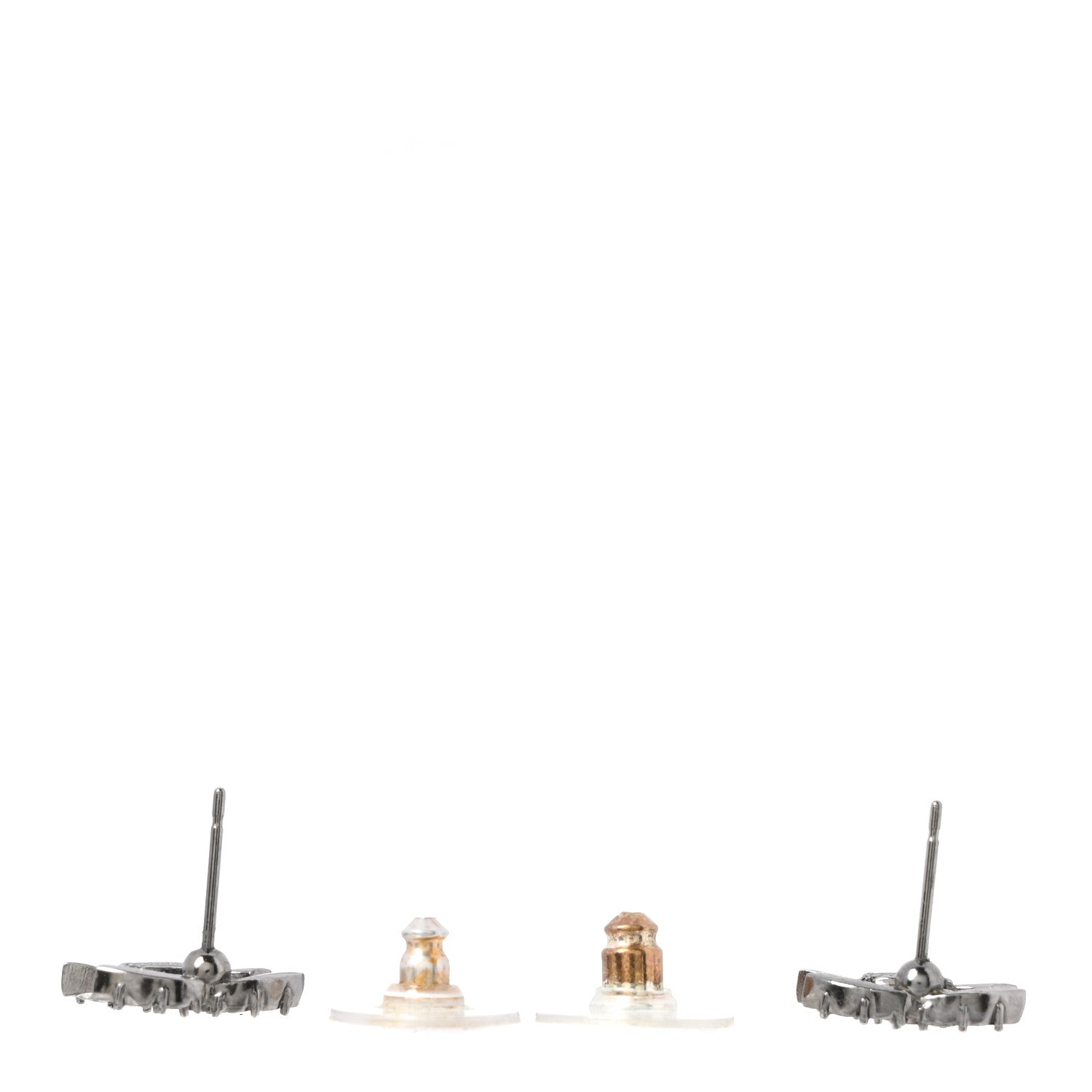 Chanel Crystal CC Earrings Silver 3 of 5