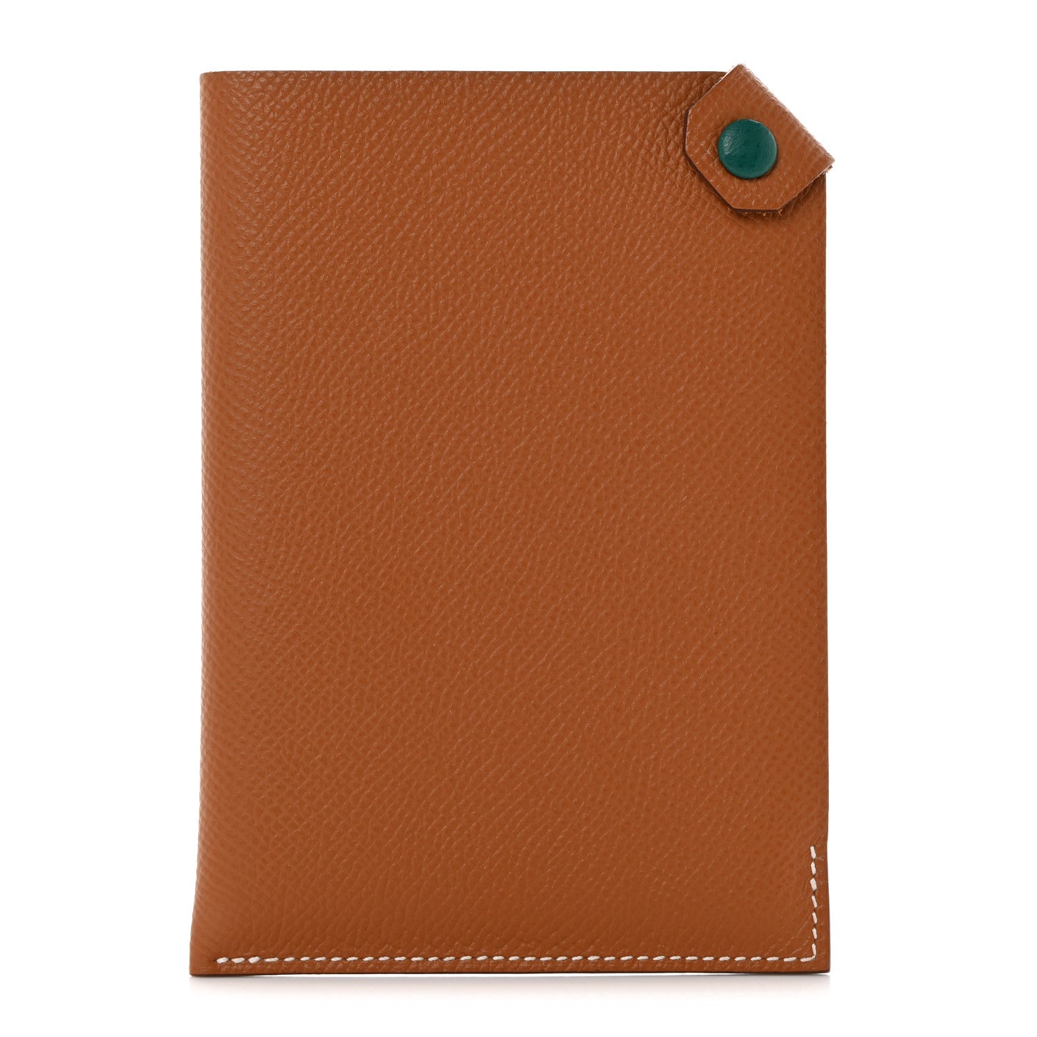 Hermes Epsom Tarmac Dot PM Passport Holder Gold Malachite 1 of 8
