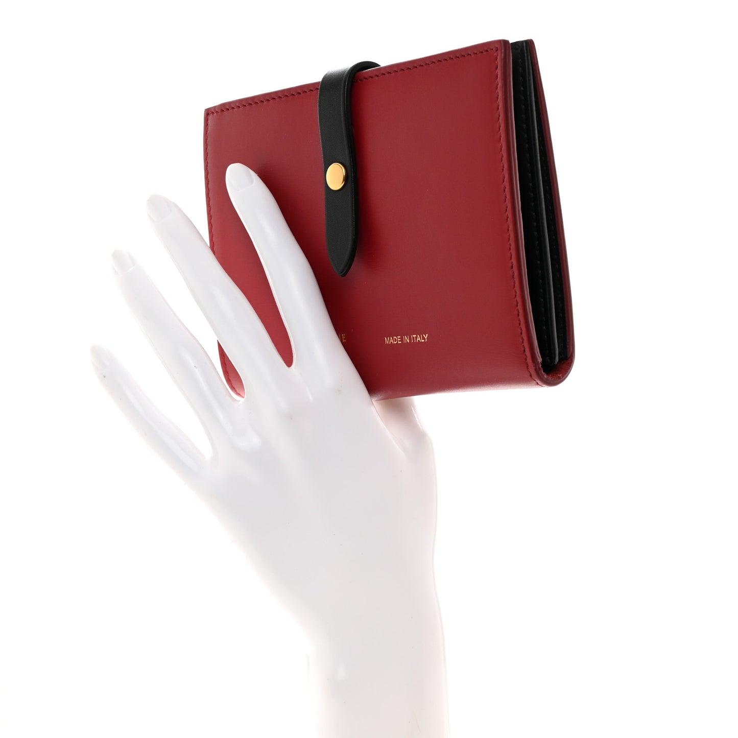 Smooth Calfskin Medium Multifunction Strap Wallet Coquelicot