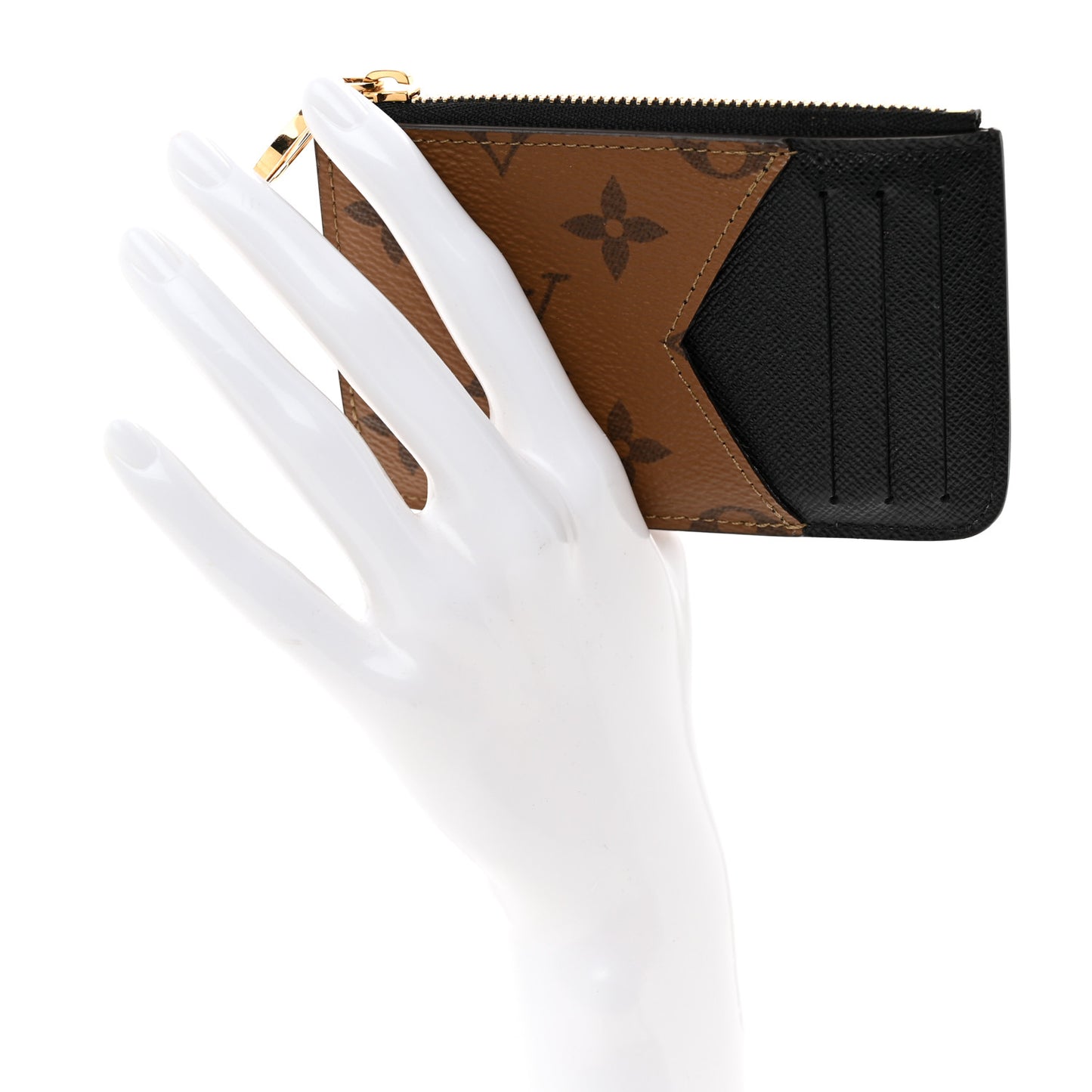 Reverse Monogram Zipped Romy Card Holder