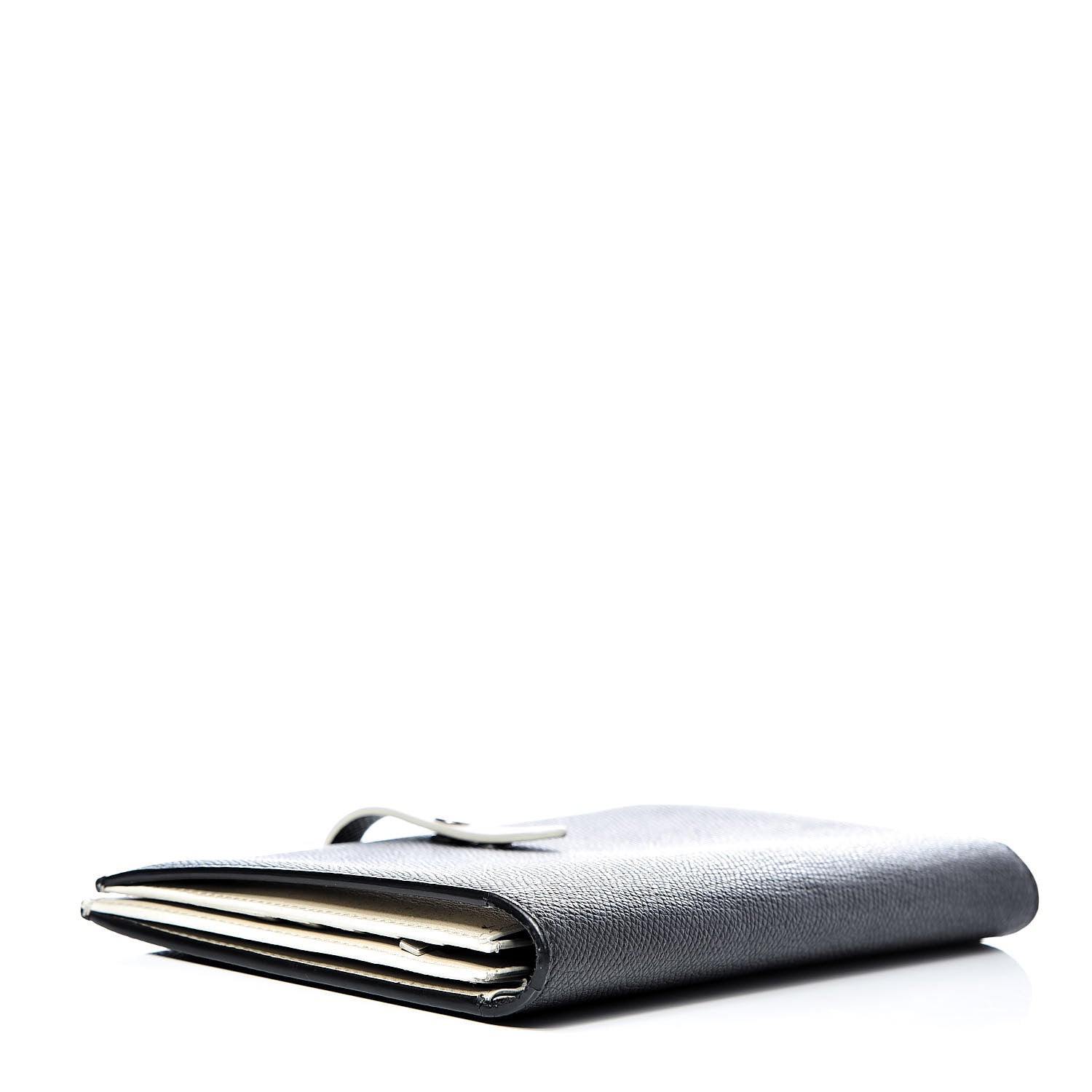 Celine Grained Calfskin Large Multifunction Strap Wallet Black Chalk 4 of 14