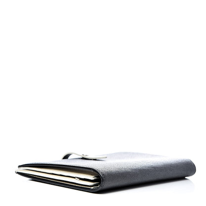 Celine Grained Calfskin Large Multifunction Strap Wallet Black Chalk 4 of 14