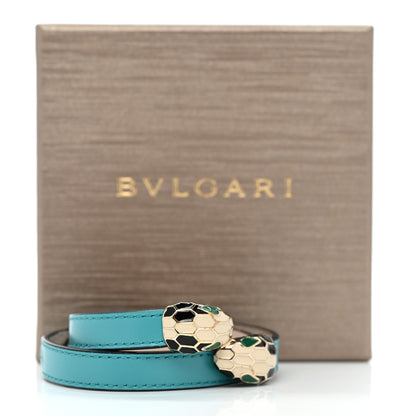 Bulgari Calfskin Serpenti Forever Multi-coiled Bracelet Turquoise 6 of 6