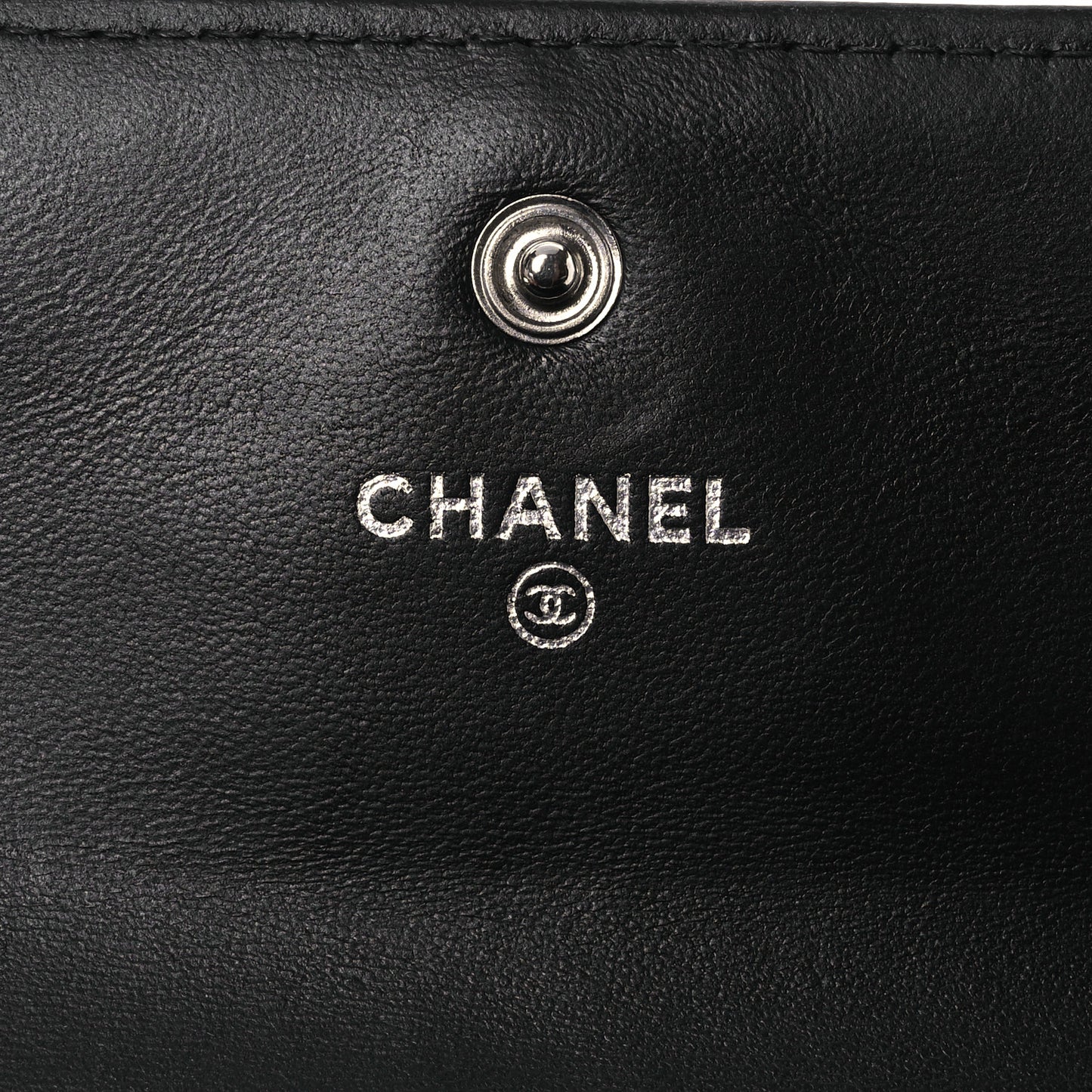 Lambskin Quilted Large Boy Gusset Flap Wallet Black