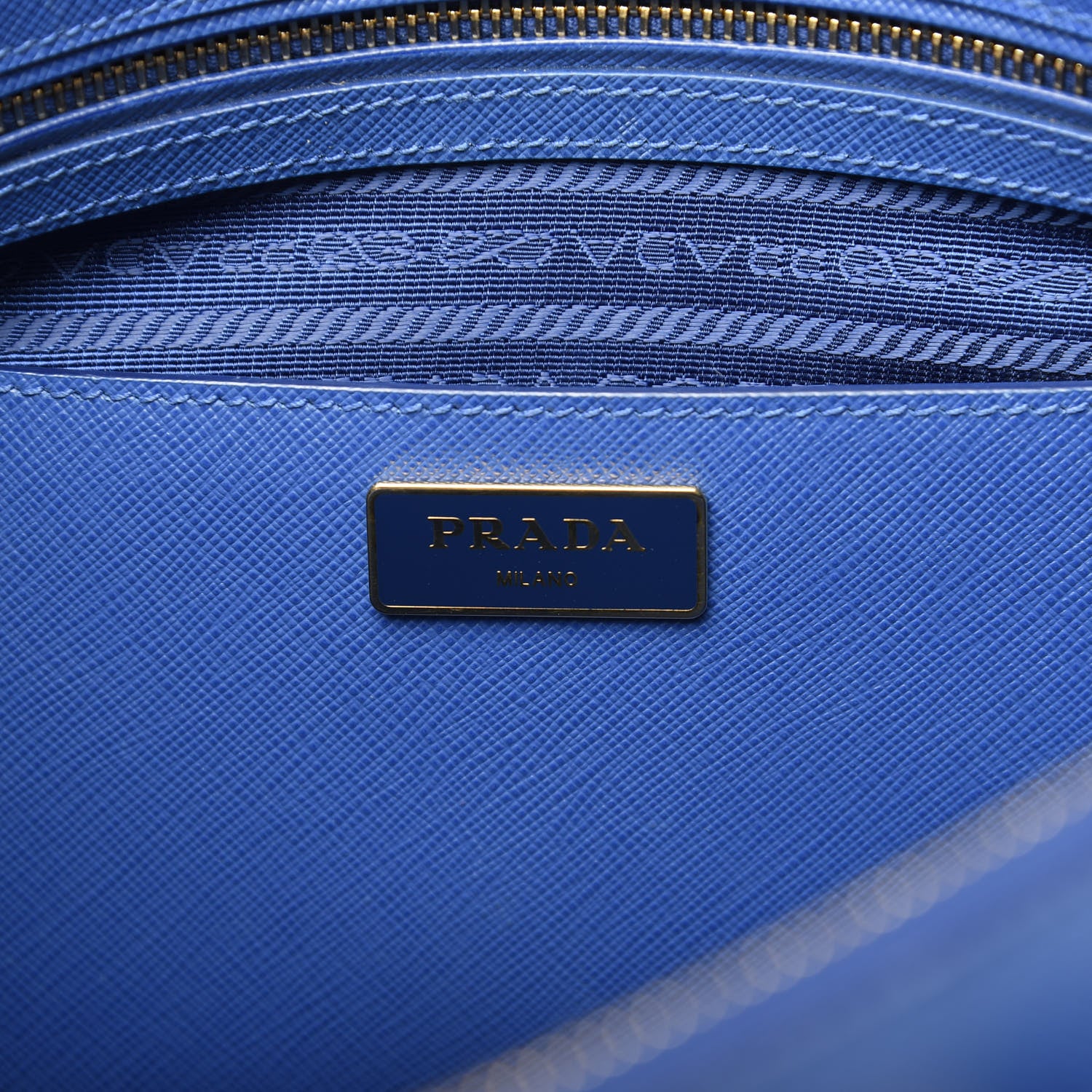 Prada Saffiano Medium Galleria Double Zip Tote Azzurro 8 of 16