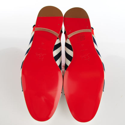 Christian Louboutin Suede Patent Calfskin Canvas John John Mens Flat Oxfords 43 Navy 5 of 8