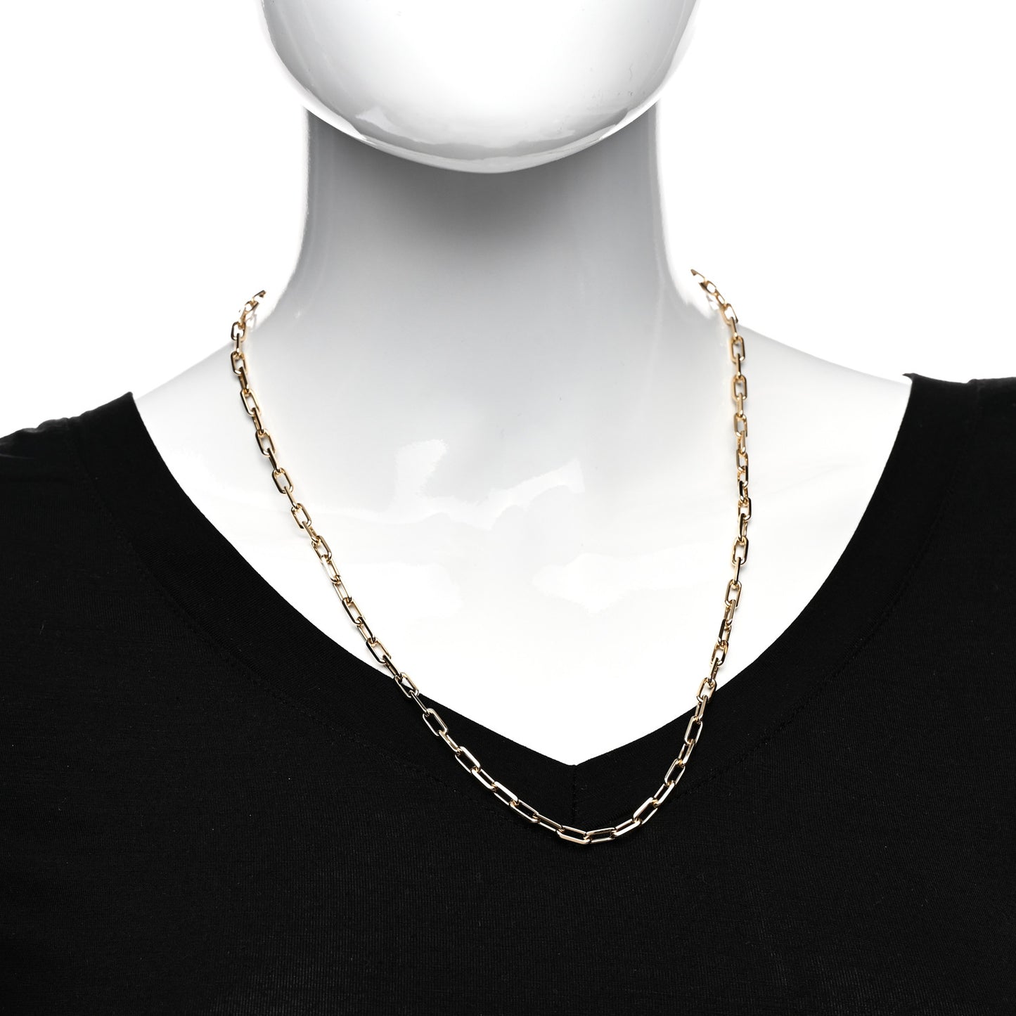 18K Yellow Gold SM Santos De Cartier Link Necklace 22"