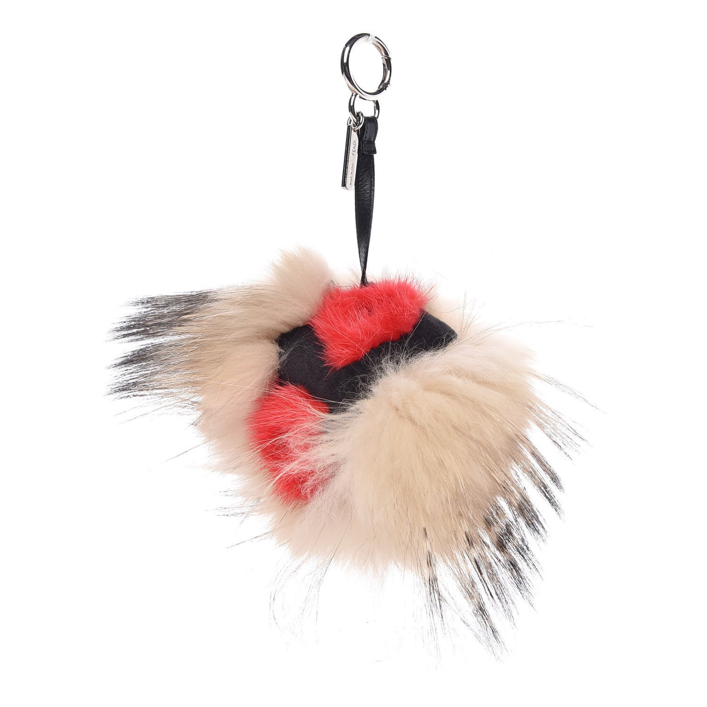 Mink Fox Rabbit Fur Vitello Flamingo Kurioso Monster Bag Bug Charm Beige Multicolor Black