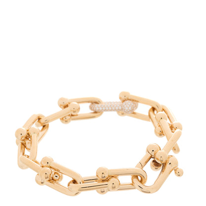 Tiffany 18K Rose Gold Diamond Large HardWear Link Bracelet 2 of 5